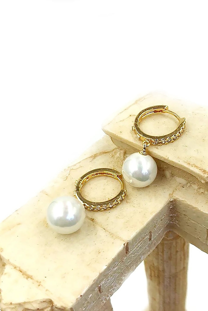 fashion mini cross pearl necklace earrings set