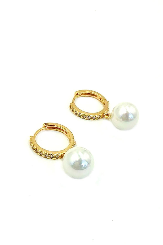 fashion pearl pendant crystal earrings