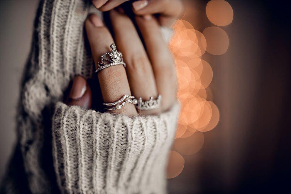 fashion mini pearl ring earrings set