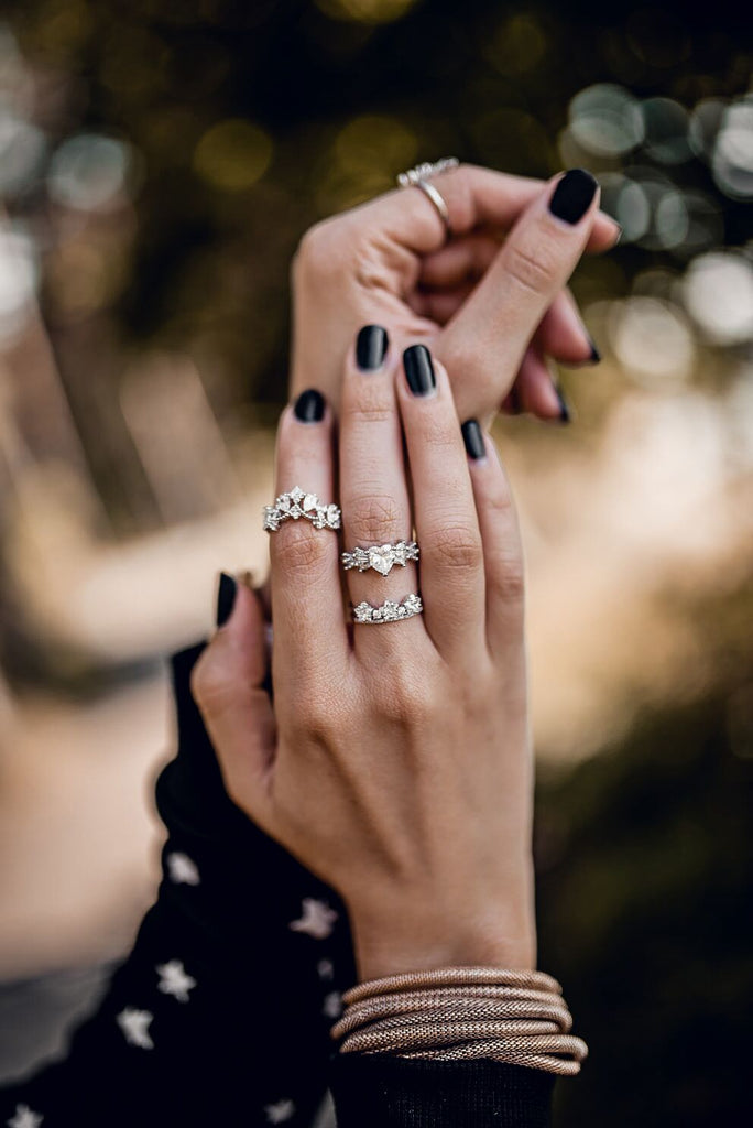 fashion lovely sweet crystal heart ring