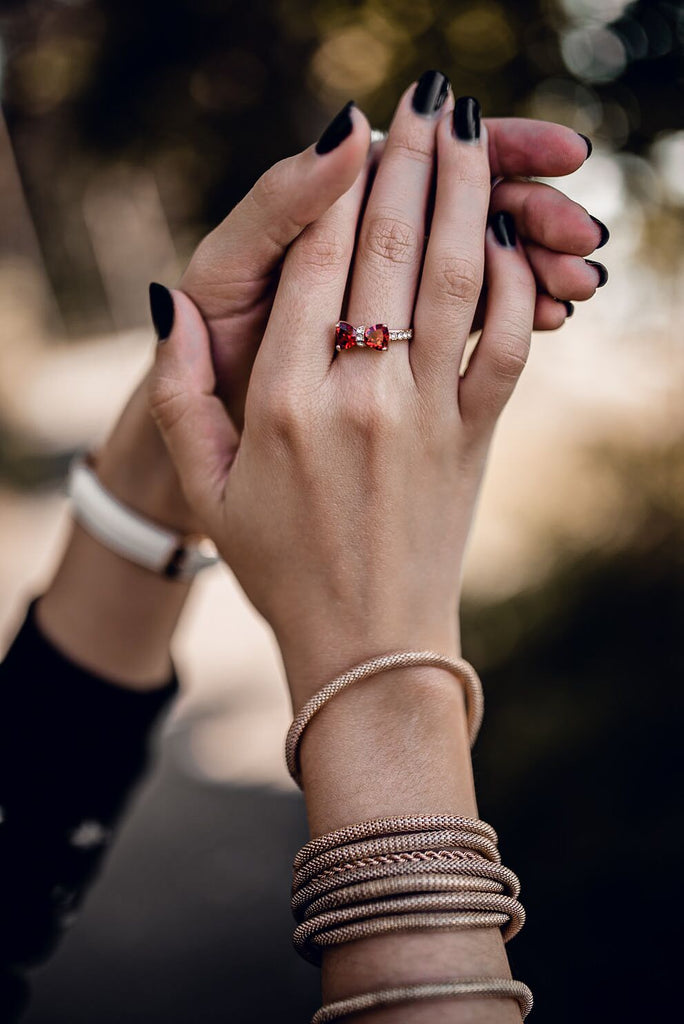 fashion crystal bow golden ring