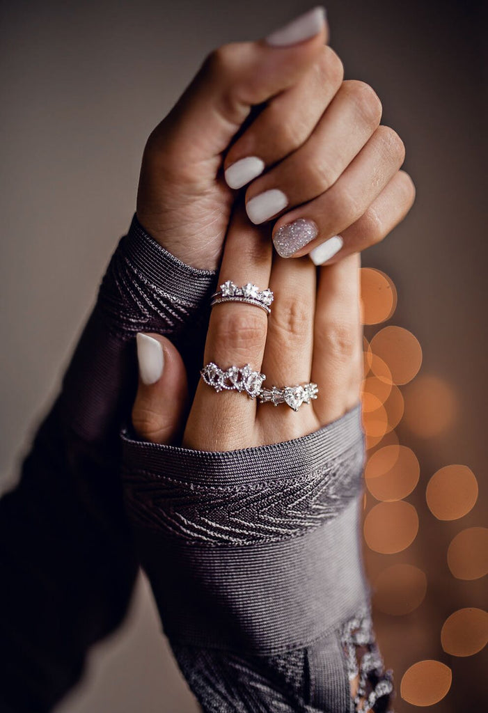 fashion lovely sweet crystal heart ring