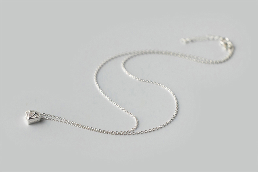 fashion triangle stud earrings necklace set