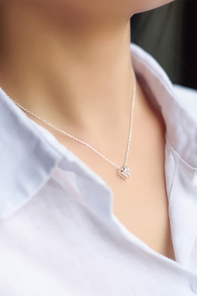 fashion triangle stud earrings necklace set