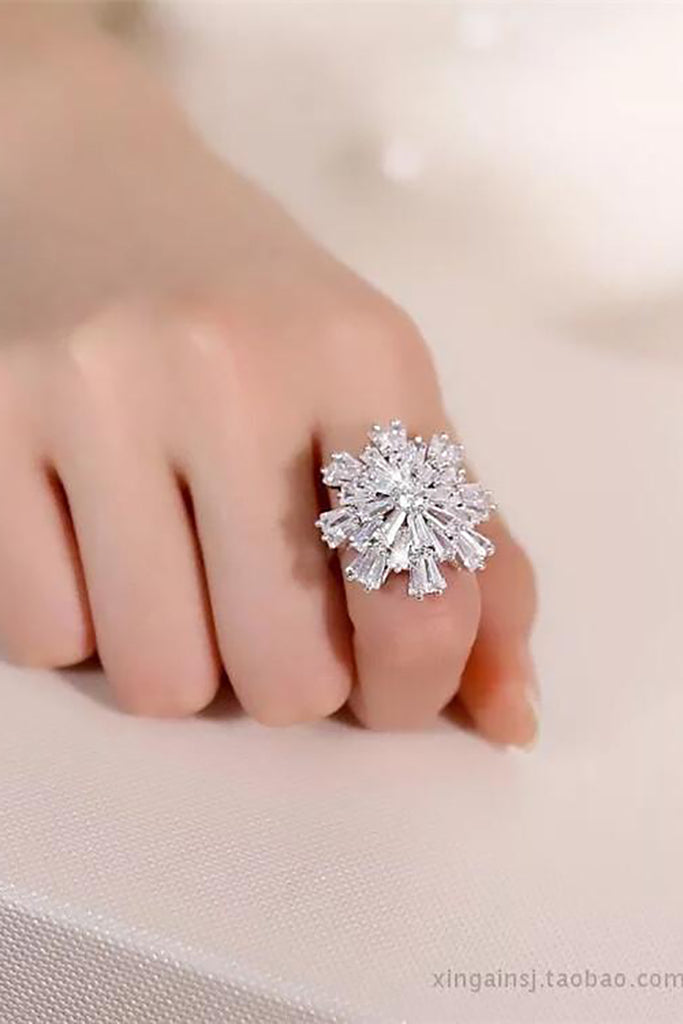 Fashion Crystal Silver Rings