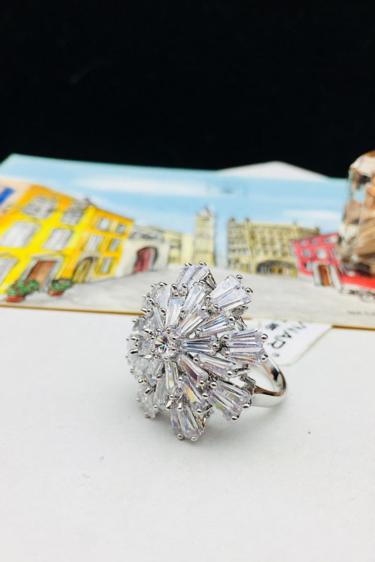 Fashion Crystal Silver Rings