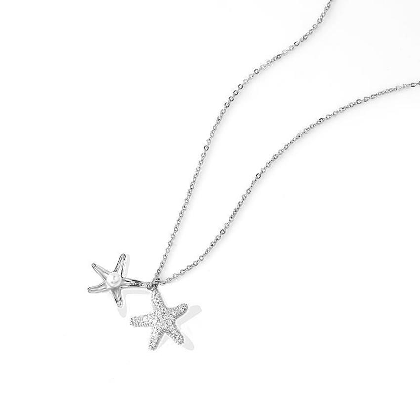 fashion starfish pearl necklace earrings set
