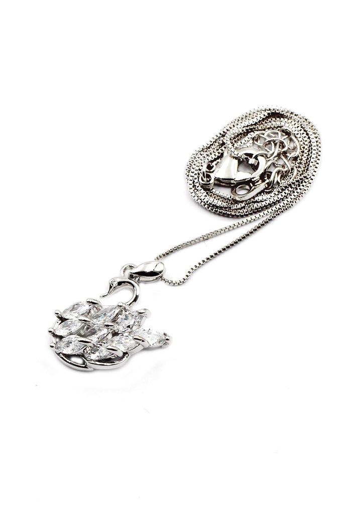 Fashion Crystal swan earrings necklace set