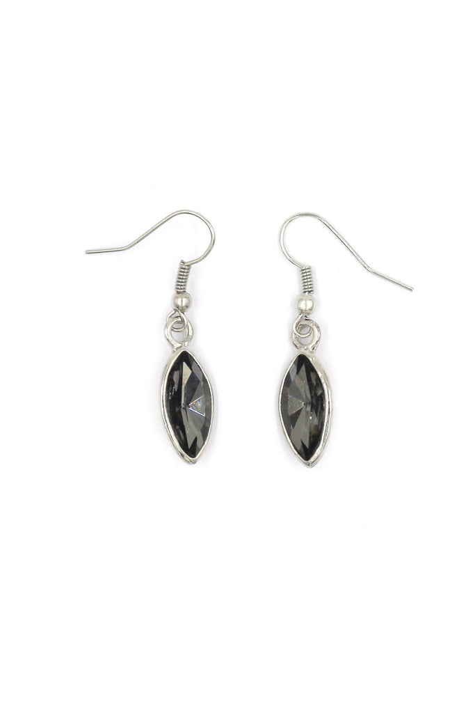 Black elegant crystal earrings necklace set