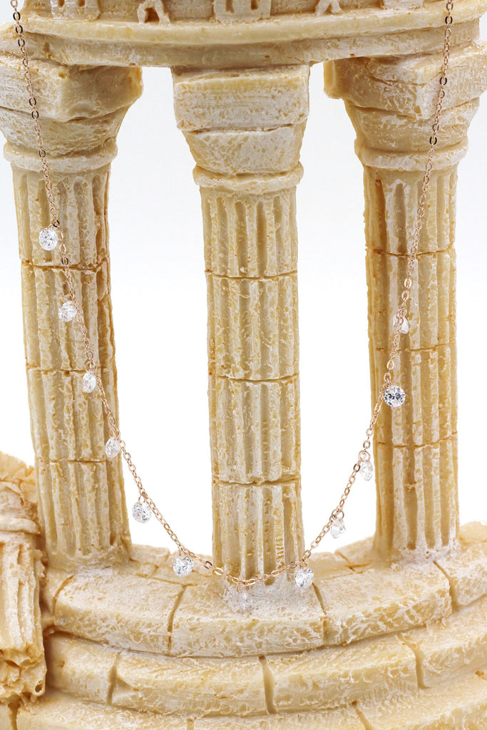 Elegant Rose gold Crystal earrings necklace set