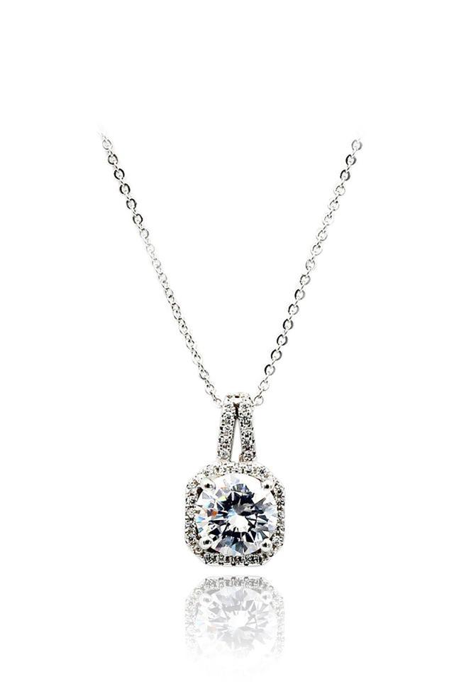 fashion wild square crystal necklace