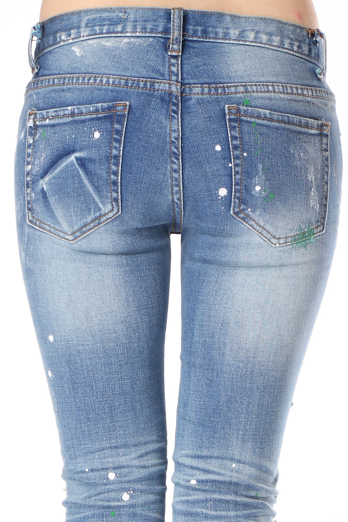 Whiskers paint denim