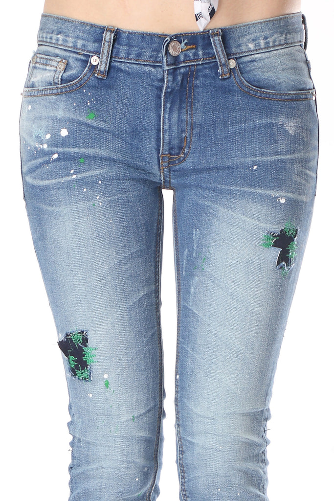 Whiskers paint denim