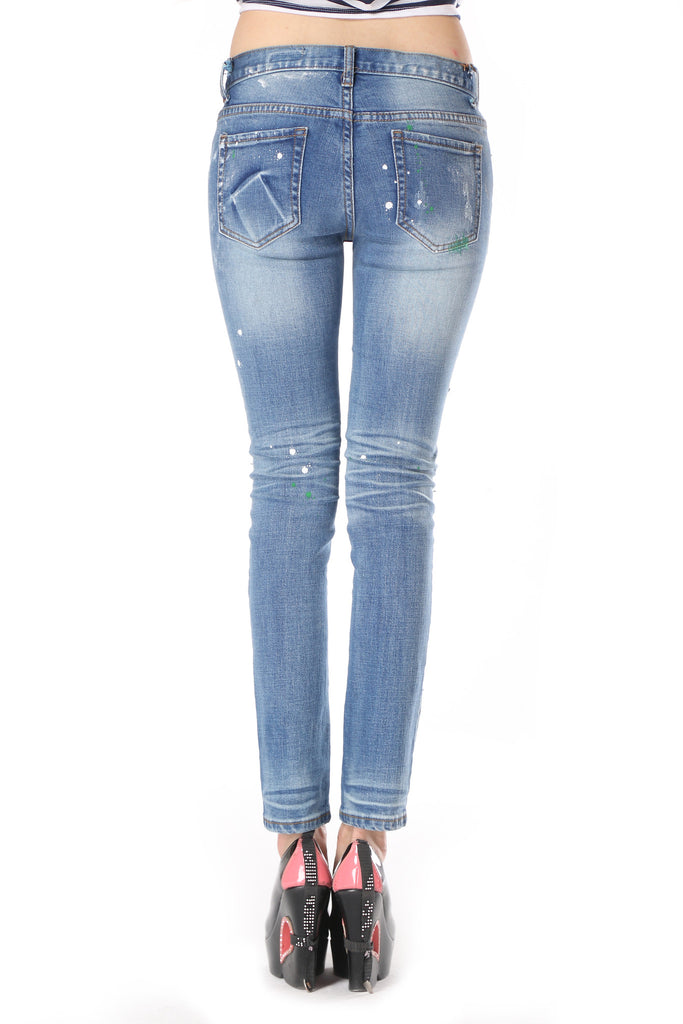 Whiskers paint denim