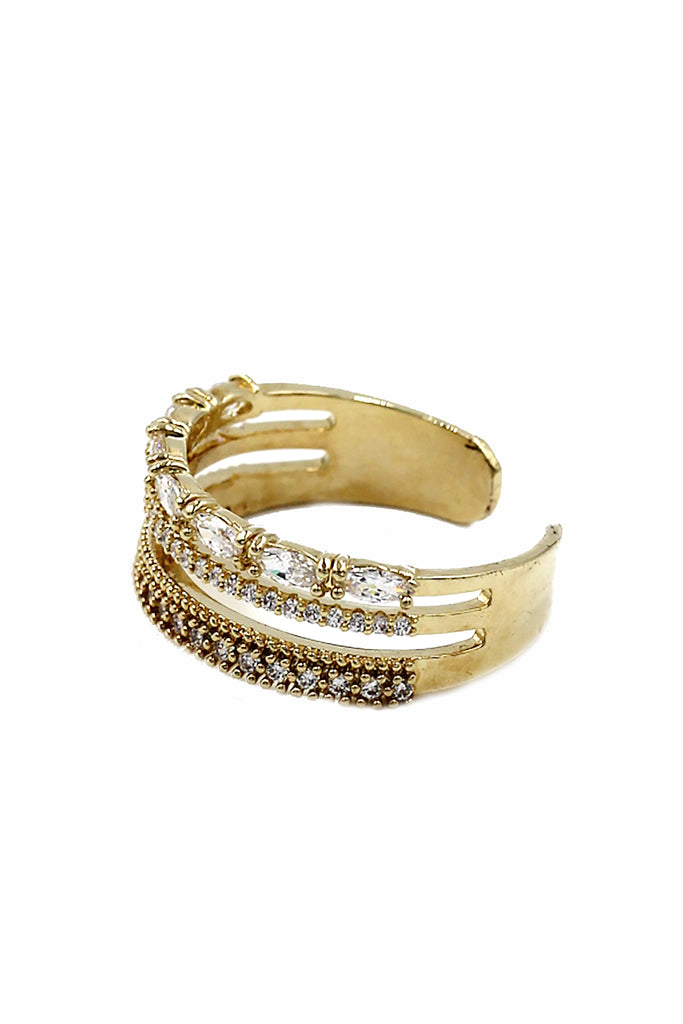 Fashion golden shiny crystal bracelet ring set