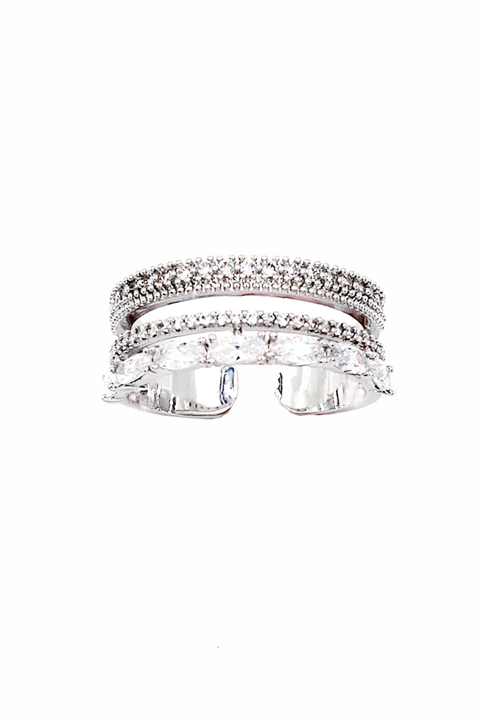 Fashion golden shiny crystal bracelet ring set