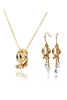 Square Brand Crystal Ring Necklace Earrings Set