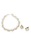 elegant pearl crystal necklace earrings set