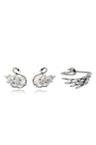 encrusted crystal swan earrings ring set
