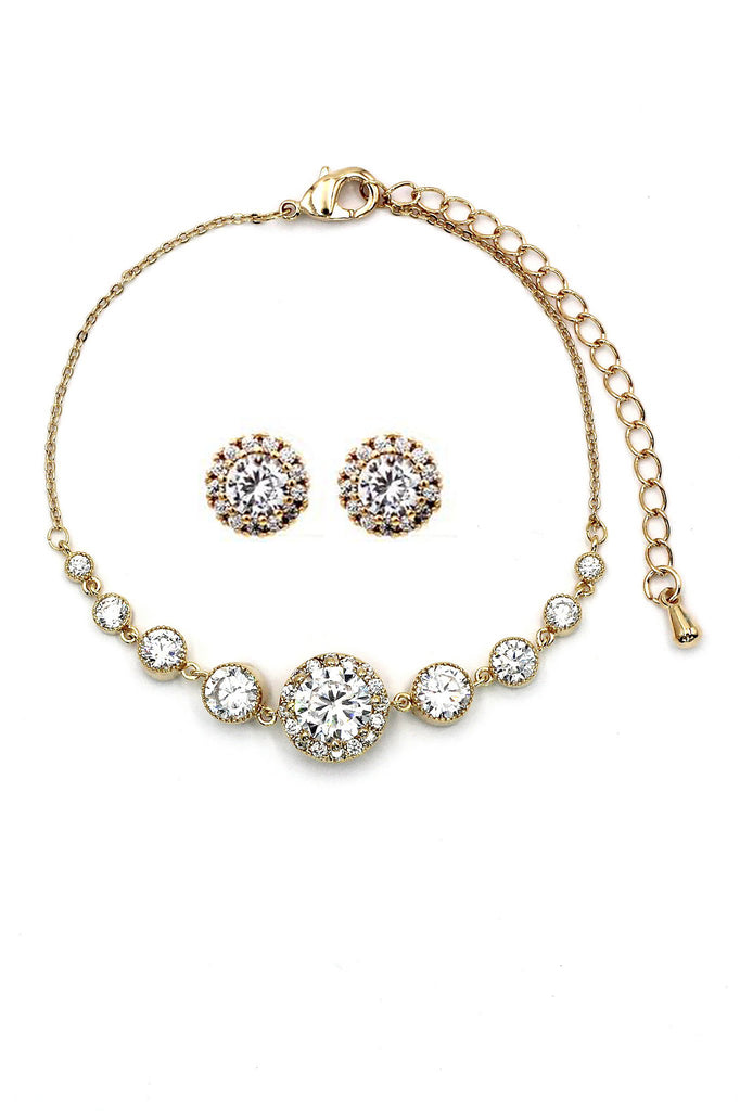Elegant Crystal Bracelet Earrings Set