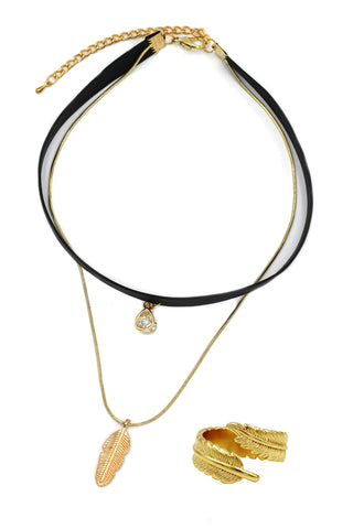 simple crystal earrings necklace set