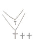 fashion mini crystal cross earrings necklace set