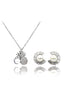 Imitation fashion round pineapple pearl earrings set