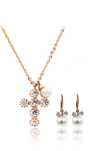 single swan crystal necklace bracelet set