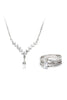 exquisite pendant crystal necklace ring set
