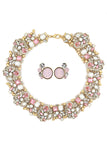 fashion colorful crystal necklace cute earrings set