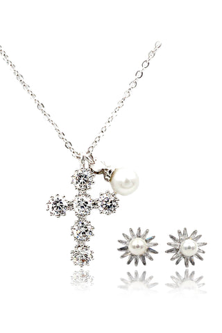 fashion small square crystal earrings necklace set