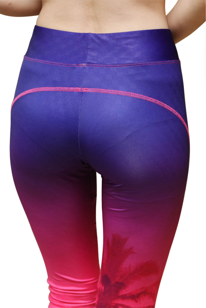 blue gradient pink white pattern leggings