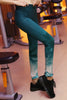 green gradient white pattern hips leggings
