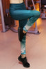 green gradient white pattern hips leggings