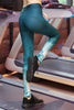 green gradient white pattern hips leggings
