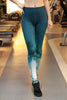 green gradient white pattern hips leggings