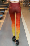 red gradient yellow pattern hips leggings