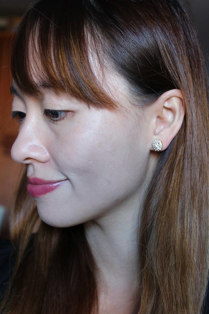 noble small crystal flower earrings