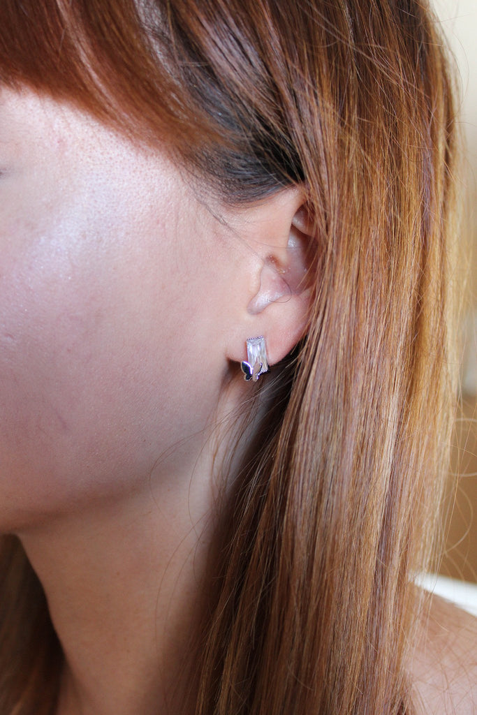 butterfly crystal earrings ring set