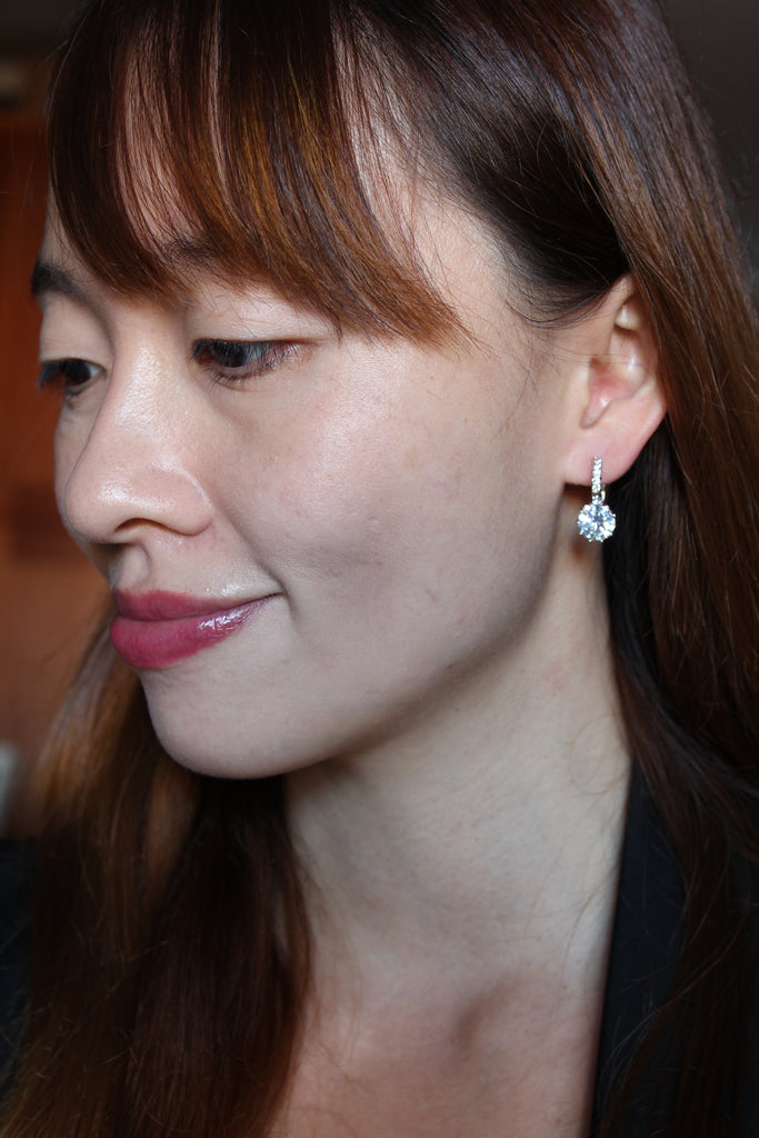 noble silver diamond earrings