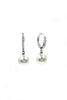 simple crystal pearl necklace earrings set