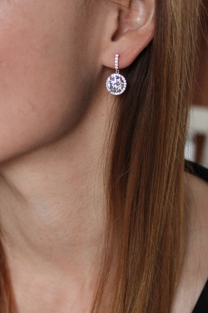shiny small pendant clavicle chain earrings set