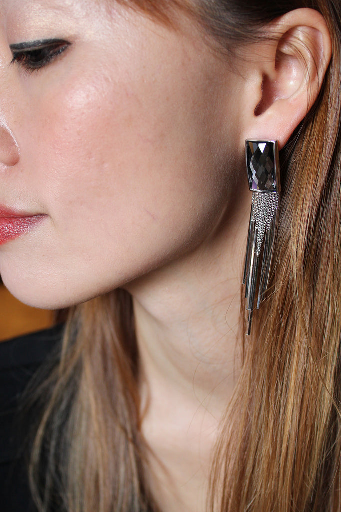 Elegant fashion gem crystal earrings