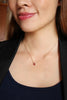 red small crystal open ring necklace set