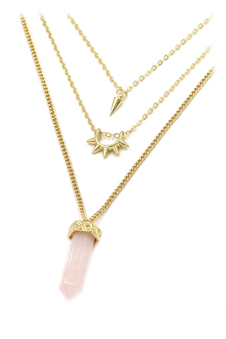 noble golden crystal necklace