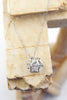 hollow small pendant crystal chain earring set