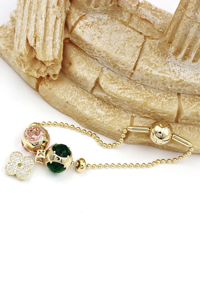 fashion green crystal bracelet necklace set