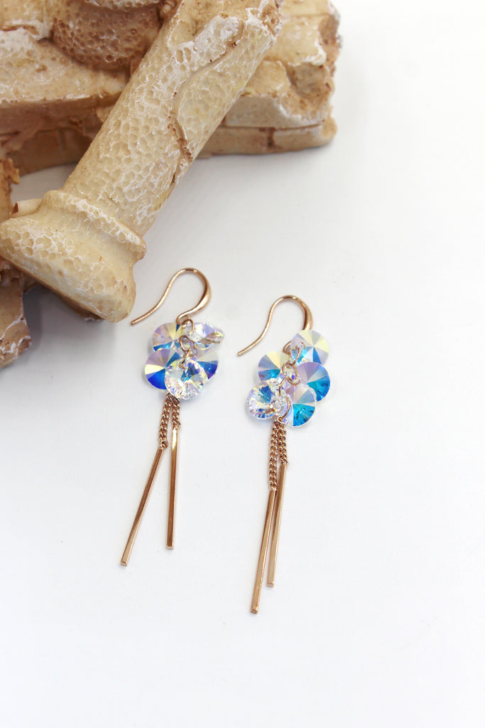 rose gold swarovski crystal earrings