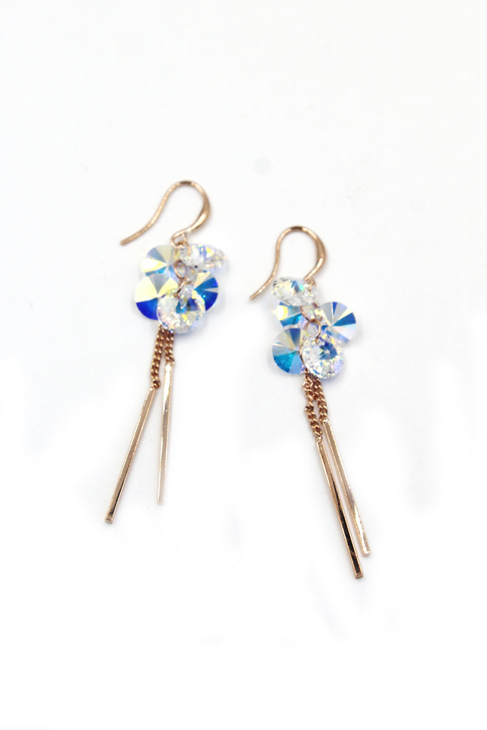 rose gold swarovski crystal earrings
