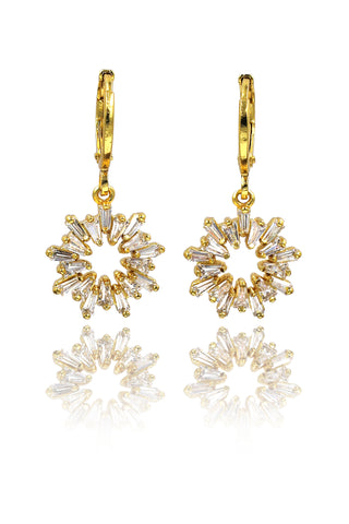 shiny crystal tassel earrings